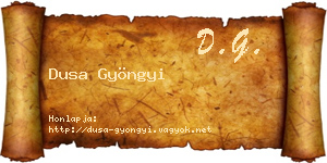 Dusa Gyöngyi névjegykártya